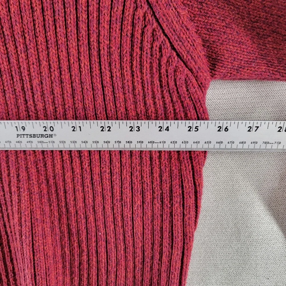 Tommy Bahama Mens Sweater Vtg Ribbed Cotton Wool 1/4 Zip Pullover Size XL Red